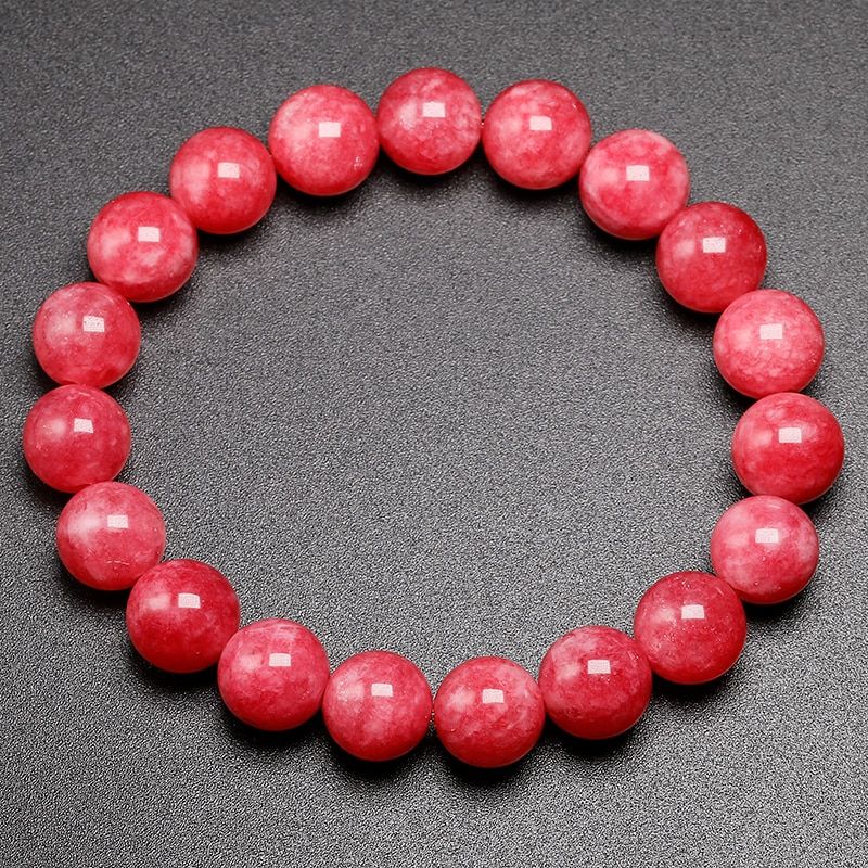 Natural Stone Rhodonite Round Beads For Quartz Rhodochrosite Bracelet Women Girls Jewelry Gem Bracelets Accessories