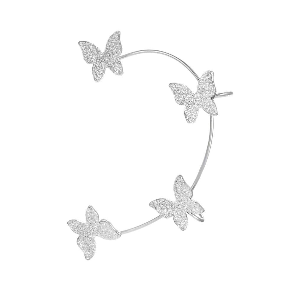 Ear Clip Elegant CZ Zircon Butterfly Ear Hanging Earless Hole Women Earring