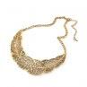 Women's Ethnic Style Vintage Hollow Cutout Leaves Pendant Bib Statement Neckle