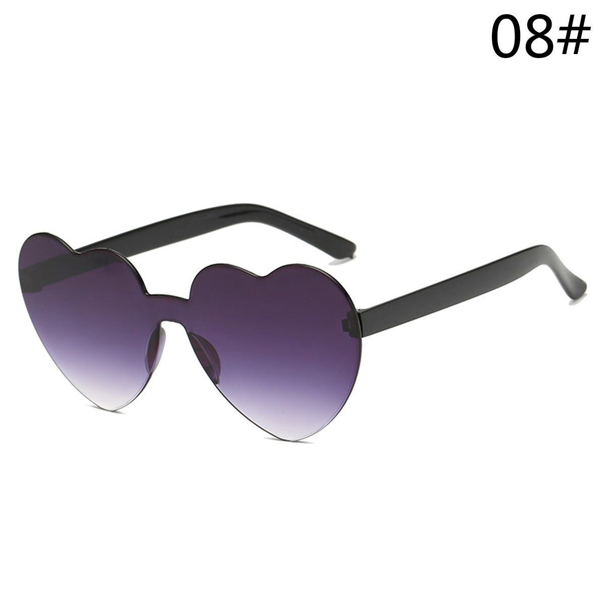 8New Vacation Retro Glasses Cute Lovely Heart Rimless Sunglasses Women Brand Designer Eyewear Candy Color Eyewear