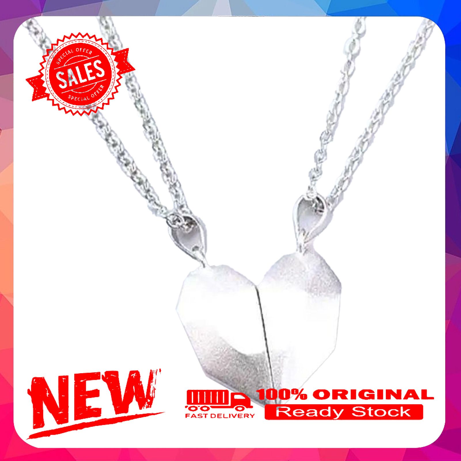 Love Necklace Heart Shape Fine Couple Lettering Heart Pendant Necklace for Dating
