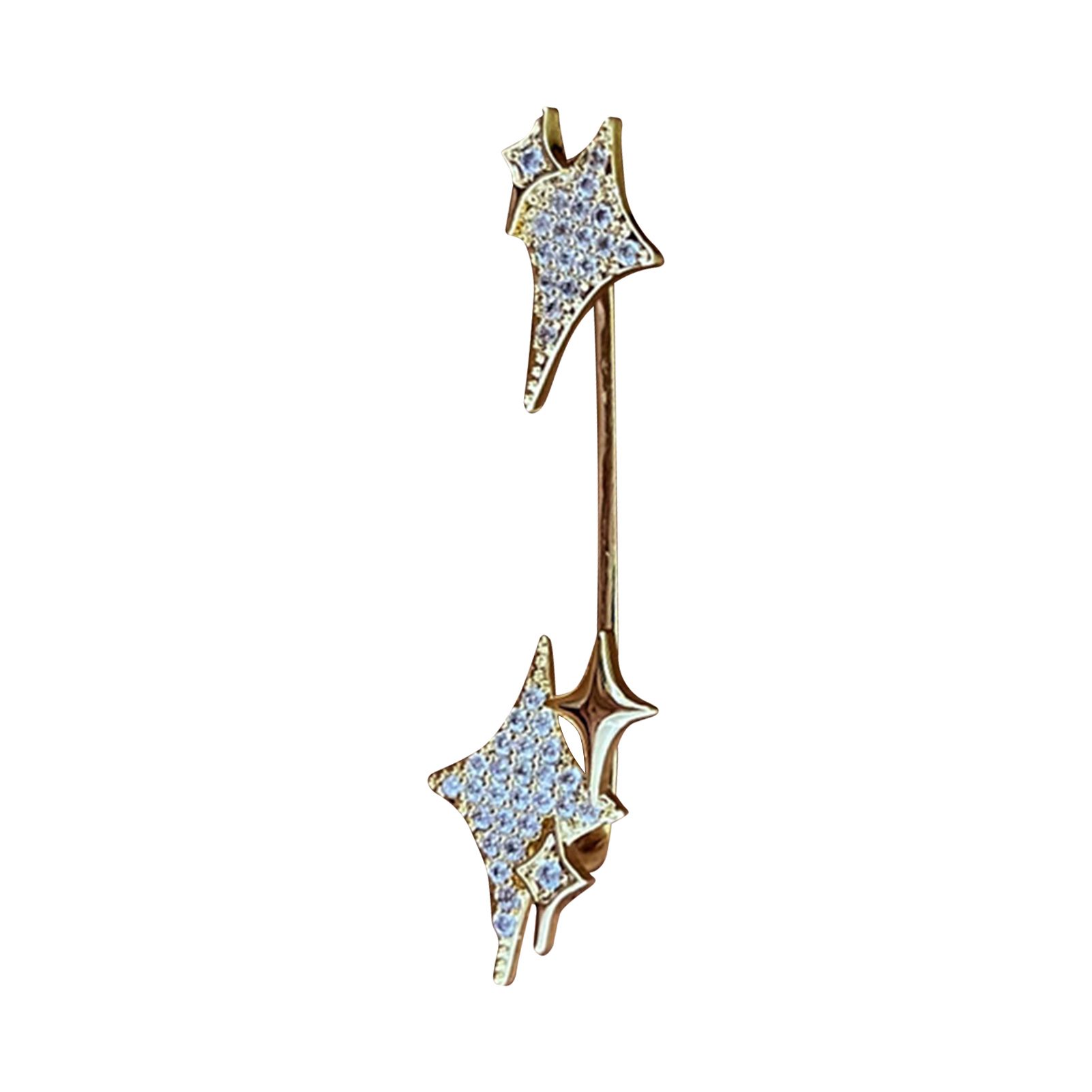 Cuff Clip Long Lasting Rhinestones Electroplating Ear Cuff