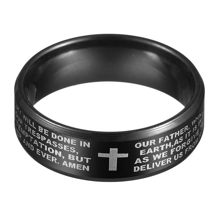 HOBBORN Vintage Men Ring 316L Stainless Steel Black Color Irish Viking Triquetra Symbol Charm Finger Ring Mystic Jewelry Gift