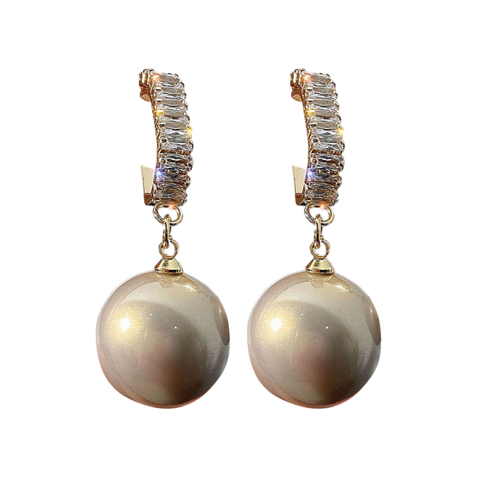 Drop Earrings Trendy Faux Pearl Women Large Pendant Dangle Earrings