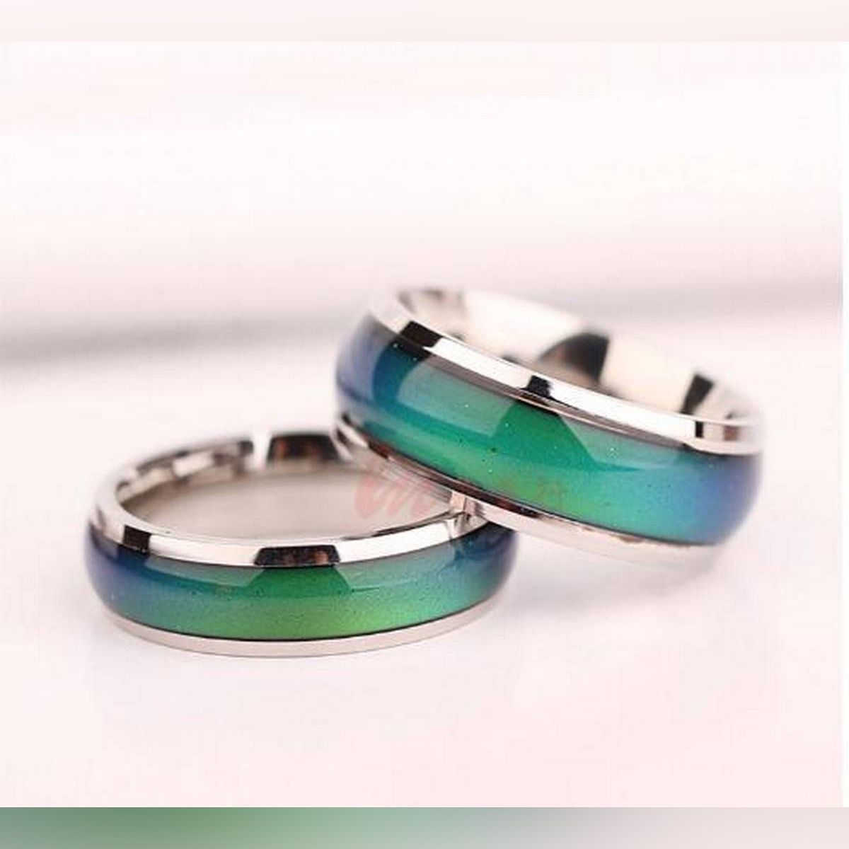 Stainless Ring Changing Color Mood Rings Feeling / Emotion Temperature Ring Wide 6mm Smart Jewelry Factory Direct Sale