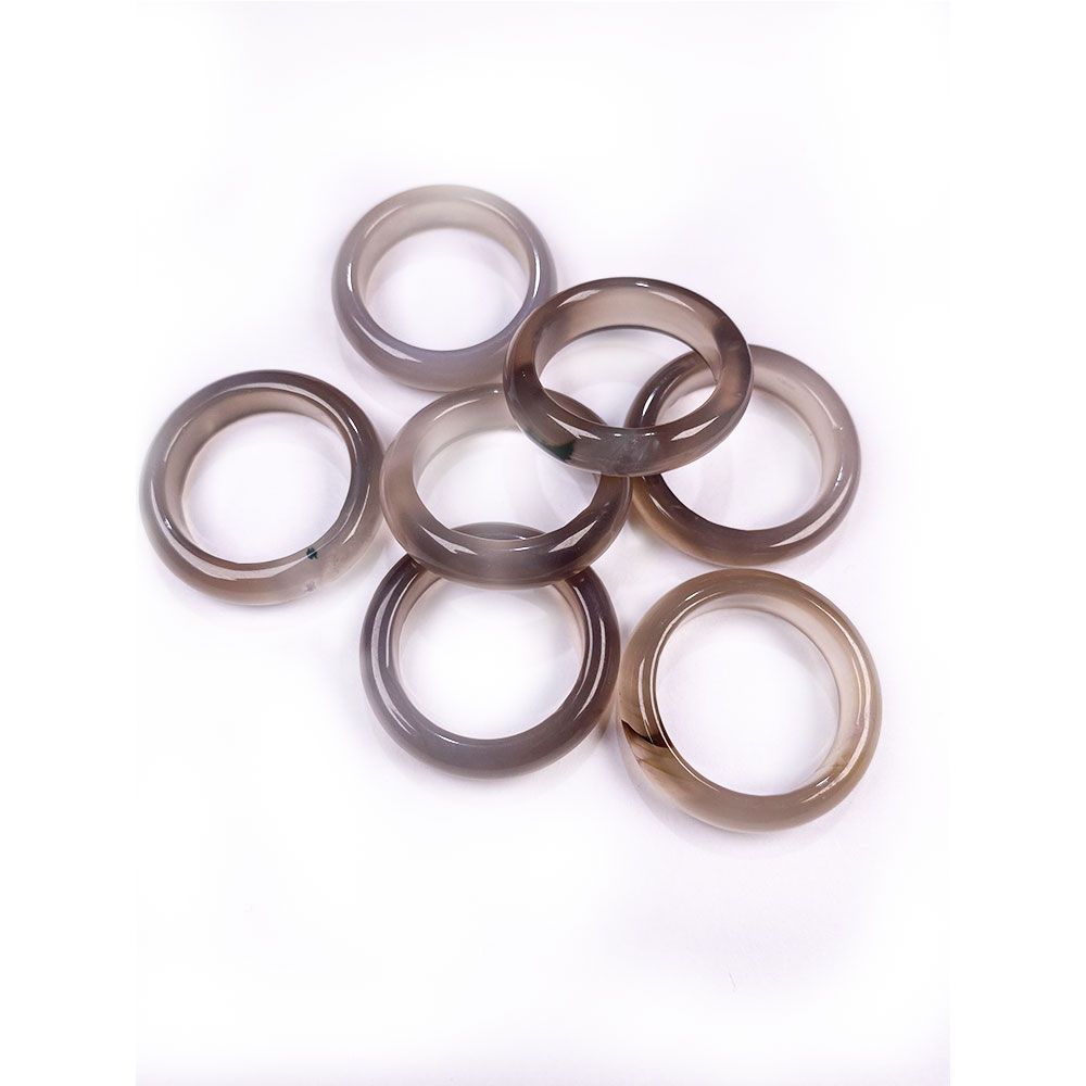 1pcs Natural Stone Agates Rings Charm Jewelry Trendy Gift for Women or Girlfriend Width 6mm Inner Diameter 18/20mm
