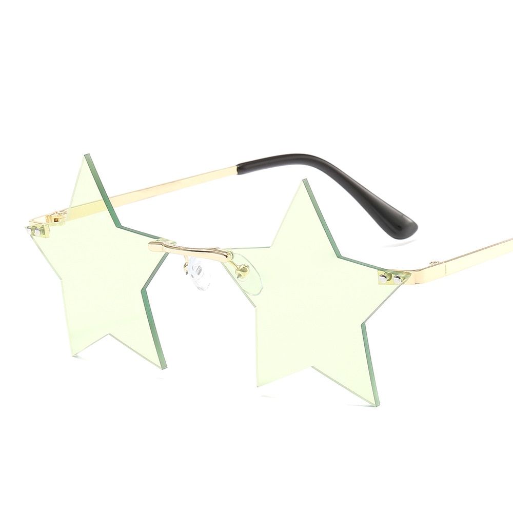 BFashion Star Shaped Sunglasses Women Personality Rimless Sun Glasses Alloy Frame Eyewear Ladies Stylish Clear Lens Glasses gafas