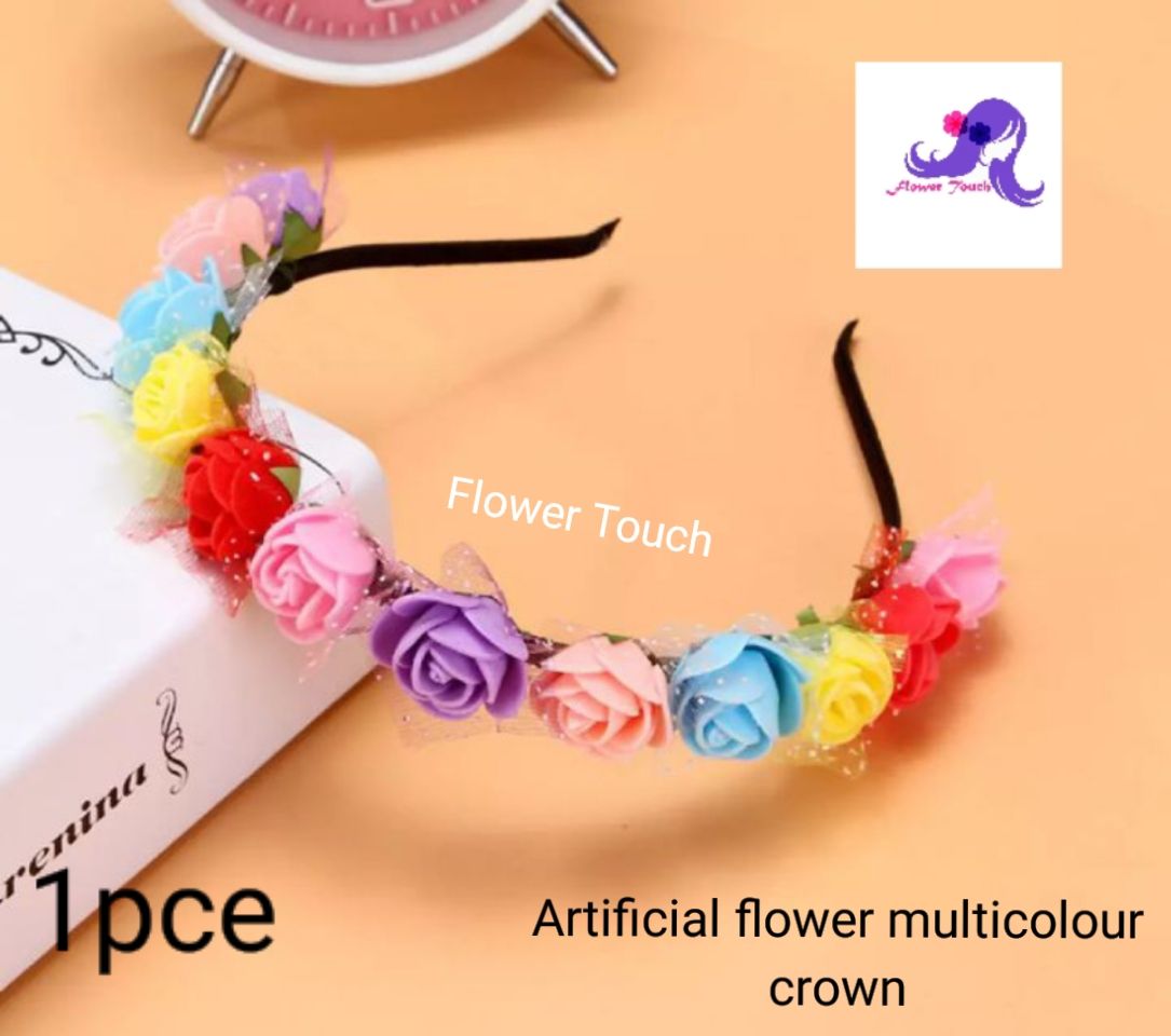 Artificial flower multicolour hair band for kids and girls