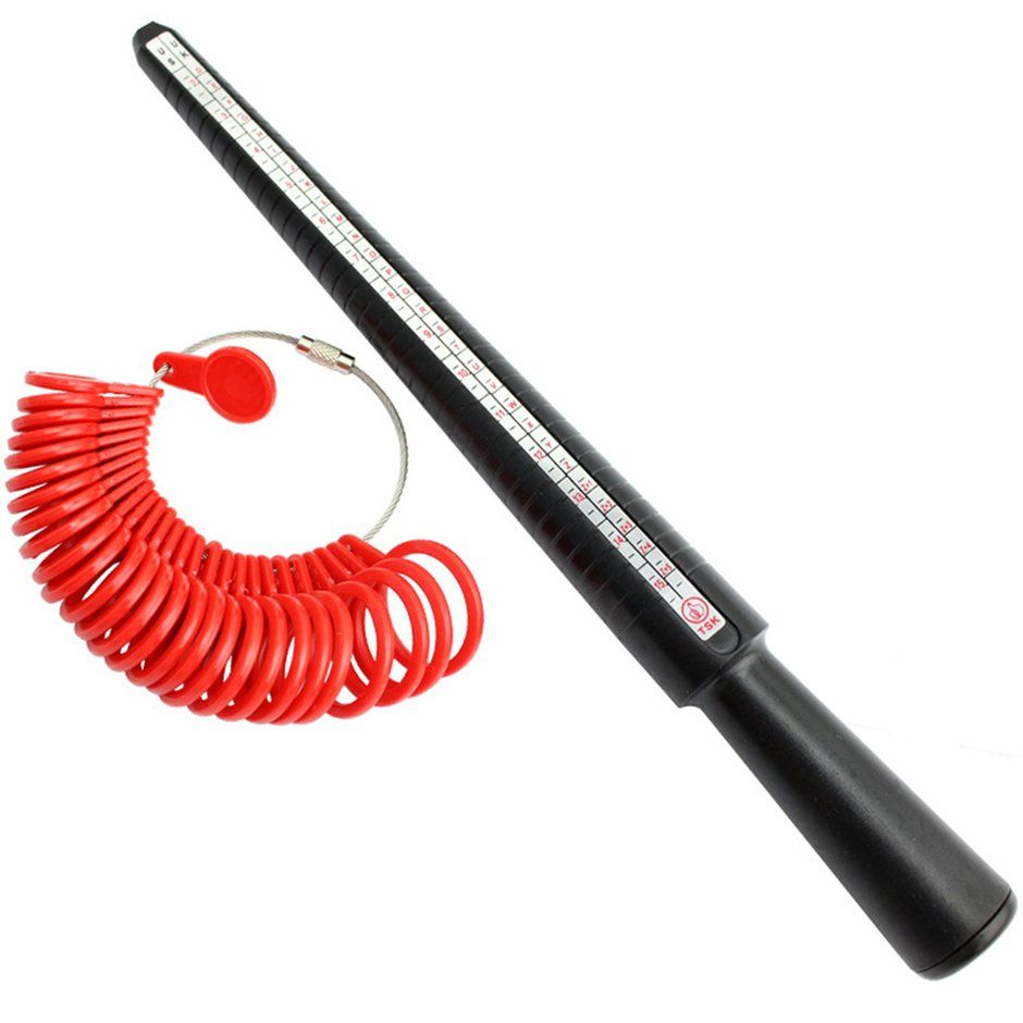 US Ring Mandrel Finger Measuring Gauge Stick With Ring Size Jewelry Tool Set