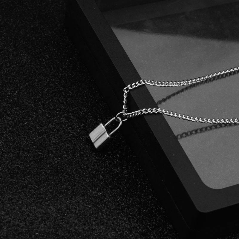 2019 Stainless Steel PadLock Pendant Necklace Brand New Rolo Cable Chain Necklace collar ras du cou collier femme women