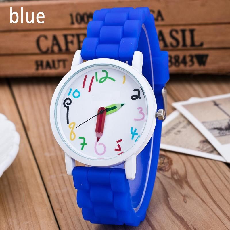 Silicone Watches Children Pencil Pointer Student Watch Quartz Wristwatches Gift Watches UND Sale