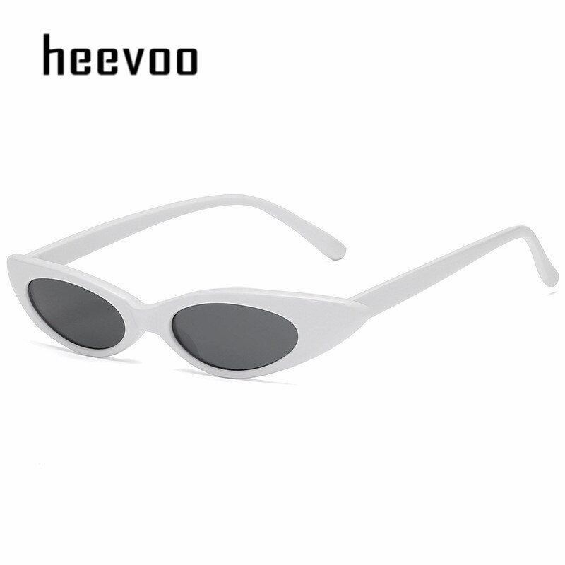 White GrayVintage Small Cute Ladies Cat Eye Sunglasses Women Retro Cheap Narrow Brand Designer Oval Round Sun Glasses Female UV400