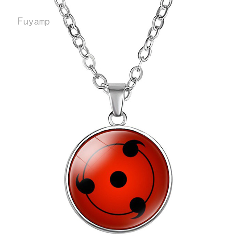 Naruto Sharingan Eye Necklace Men Naruto Anime Glass Cabochon Black Chain Necklace Pendant Necklaces For Men Gifts
