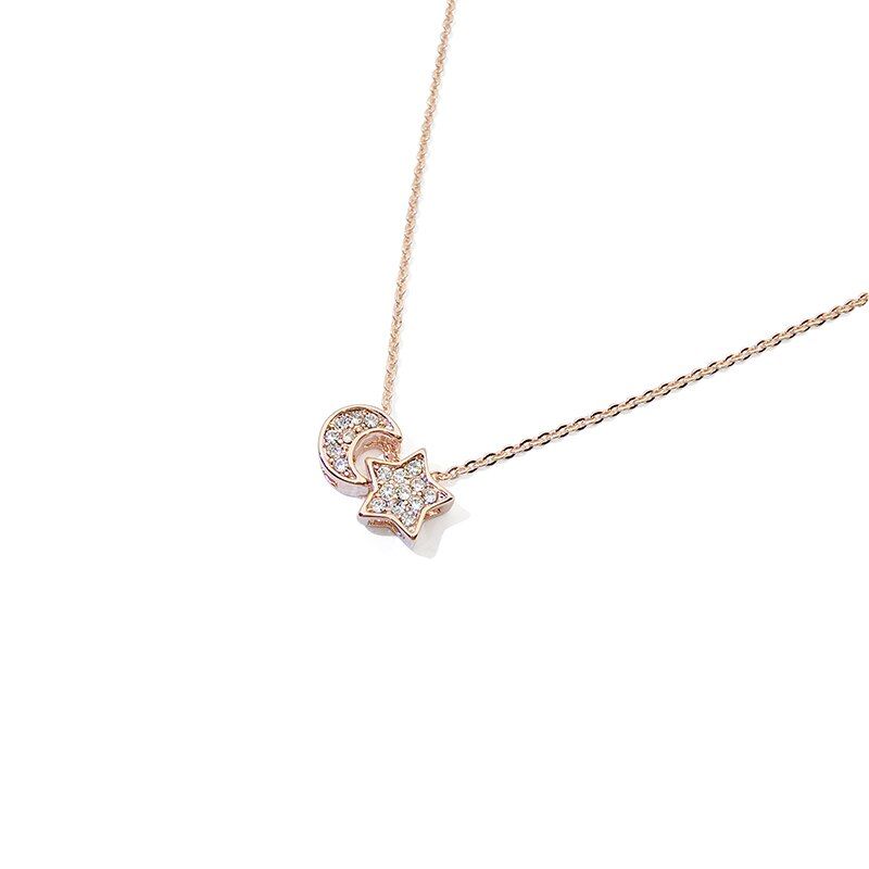 Xinwei various geometric shapes zircon pendant necklace Japanese and Korean version students simple clavicle chain birthday gift