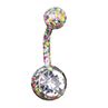 Colorful Dual Ball Cubic Zirconia Barbell Navel Ring Women Body Piercing Jewelry