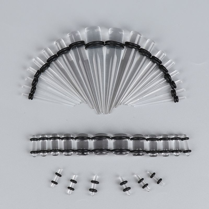 36Pcs Ear Gauge Taper and Plug Stretching Kit Ear Flesh Tunnel Expansion 14G-00G