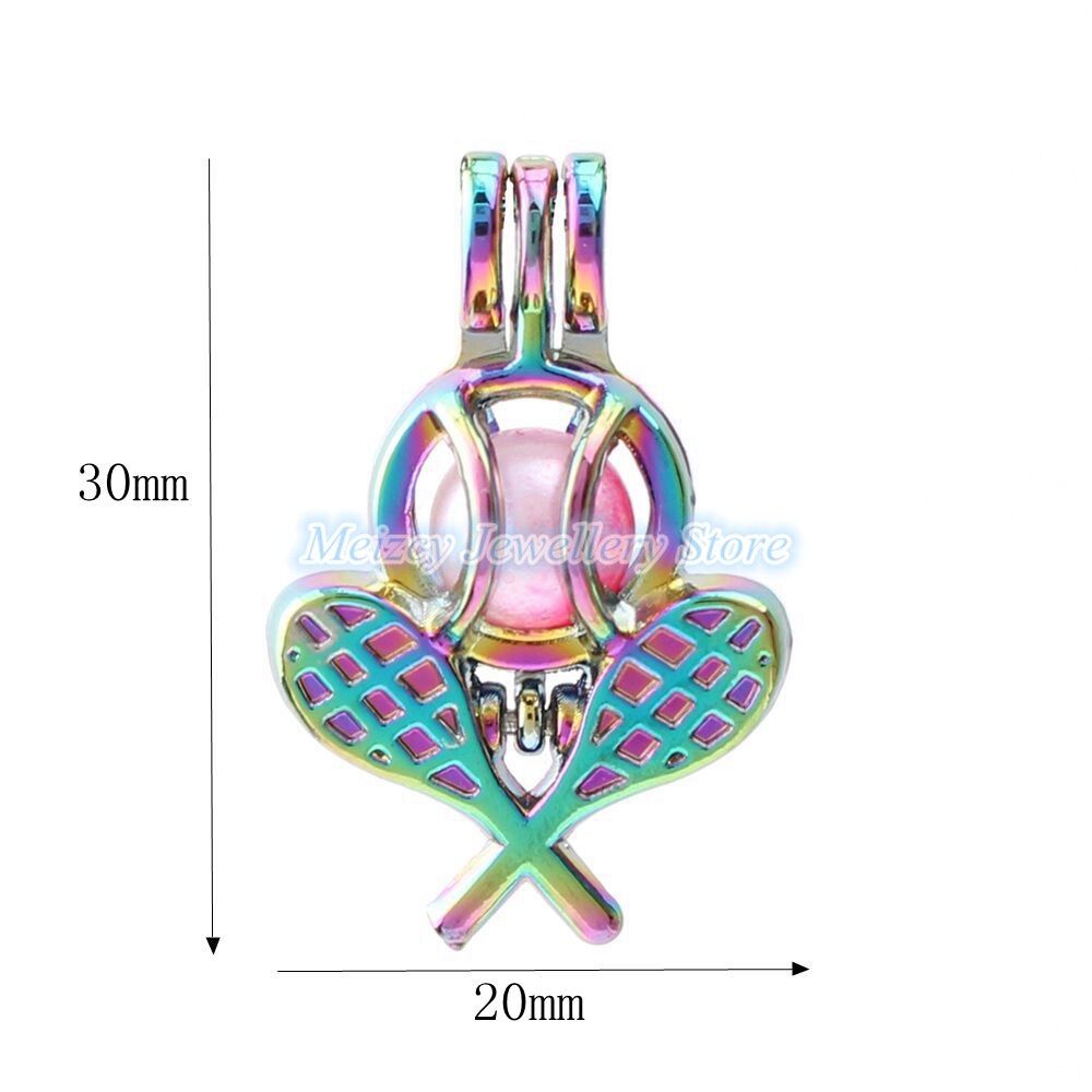 1pc Rainbow Color Dragon Ribbon Paw Unicorn Carriage Shell Pearl Cage Pendant Essential Oil Diffuser Locket for Oyster Pearls