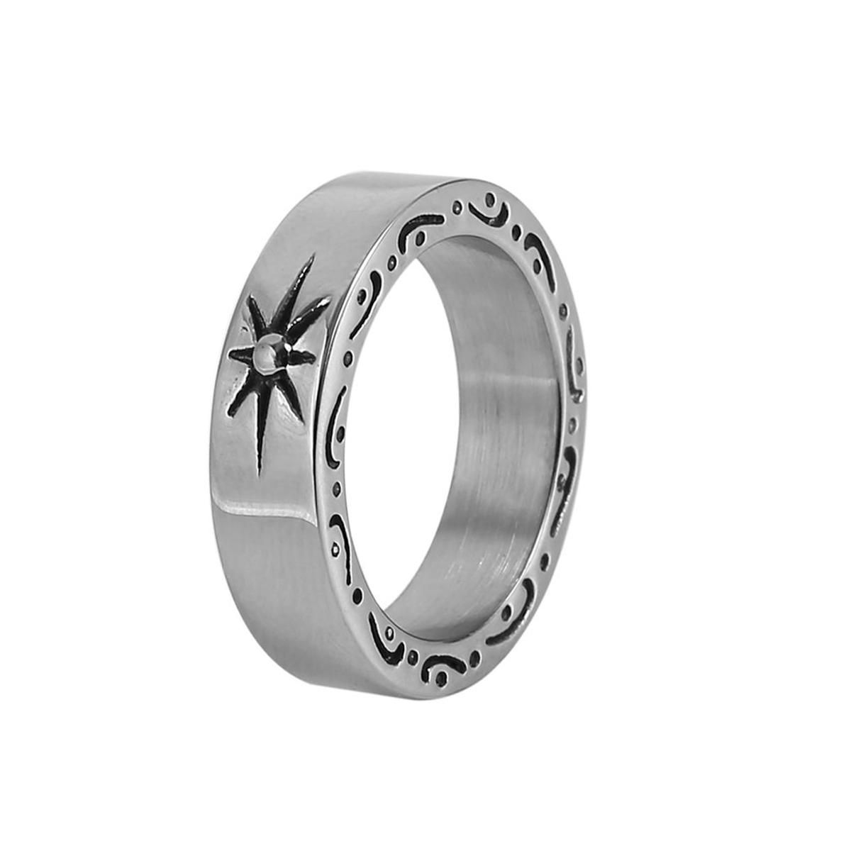 Fashion Jewelry Rings Vintage Titanium Steel Sun Finger Rings Anillos Jewelry