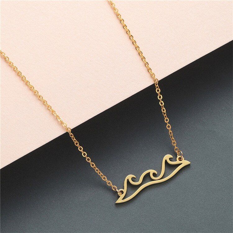 Boho Statement Necklace Women Stainless Steel Jewelry Wolf Phoenix Yoga Ballet Sports Gold Chain Necklace Pendant Girls Gift