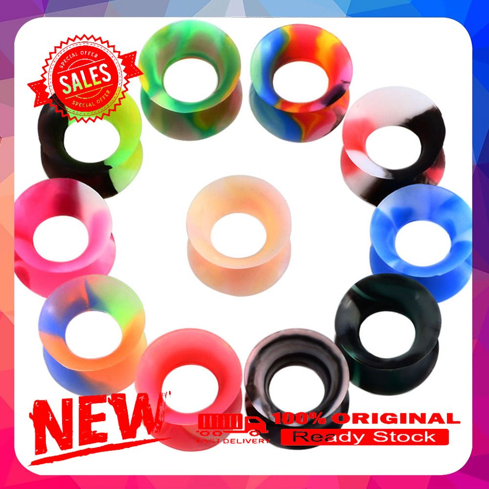 11 Pairs Unisex Ear Plug Expander Stretch Tunnel Body Piercing Earrings Jewelry
