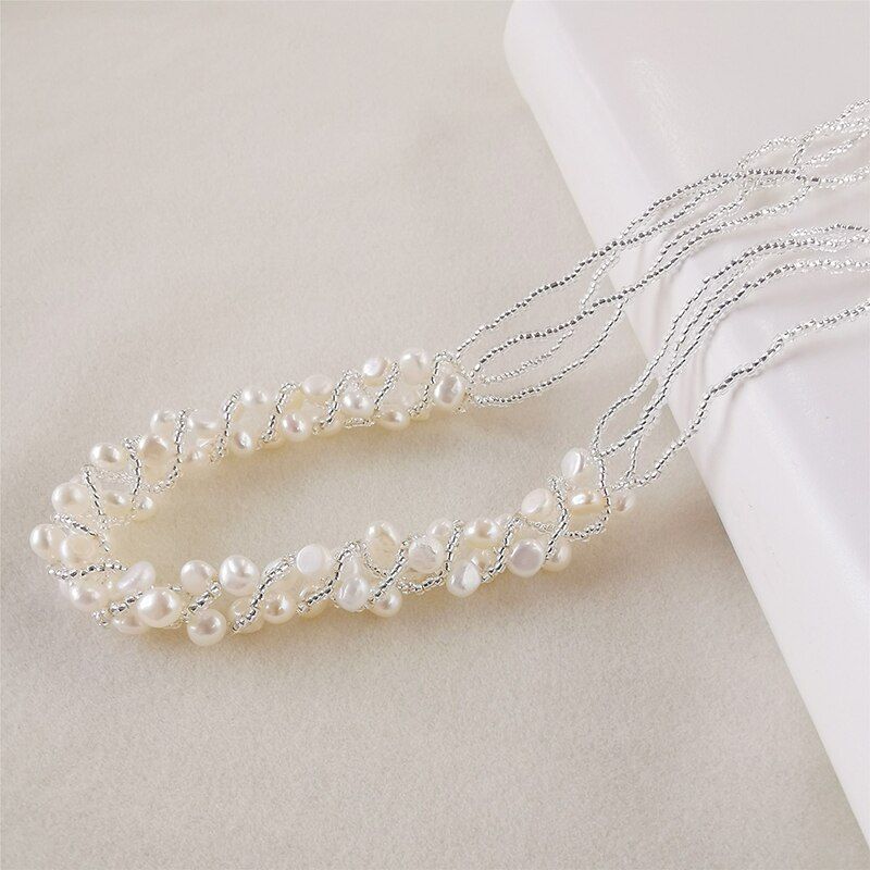 DAIMI 5-6mm Natural Freshwater Pearl Necklace Handmade Pearl Necklace For Women