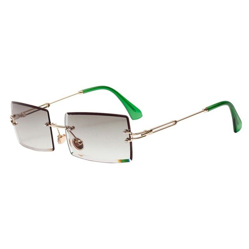 4Sunglasses Women Retro Small Rectangle Rimless Square Sun Glasses 2019 Summer Style Female Green Blue