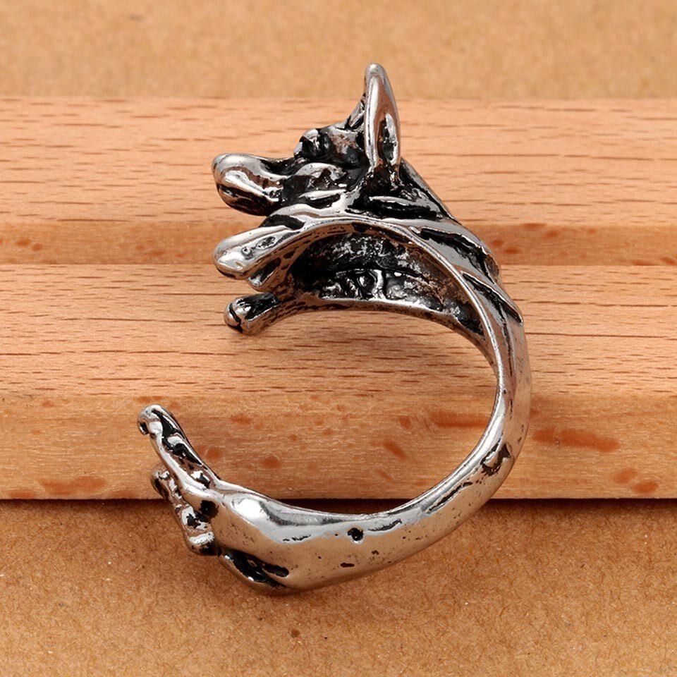 New Fashion 3 color Vintage Antique Poodle Chic Dog open size Ring Cute Animal Ring factory Price Women  Jewelry