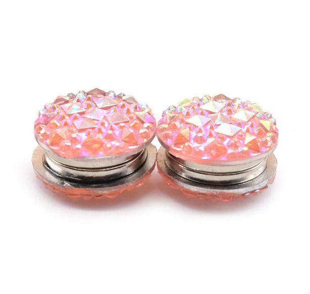 1 Pair Round Rhinestone Magnetic Women's Brooch Clasp Scarf Abaya Muslim Pin Badge