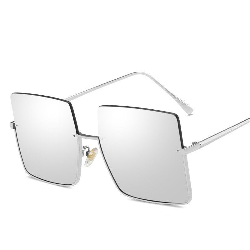 Elbru New Fashion Lady Oversize Half Frame Metal Square Sunglasses Women Luxury Eyewear oculos de sol feminino Sun Glasses