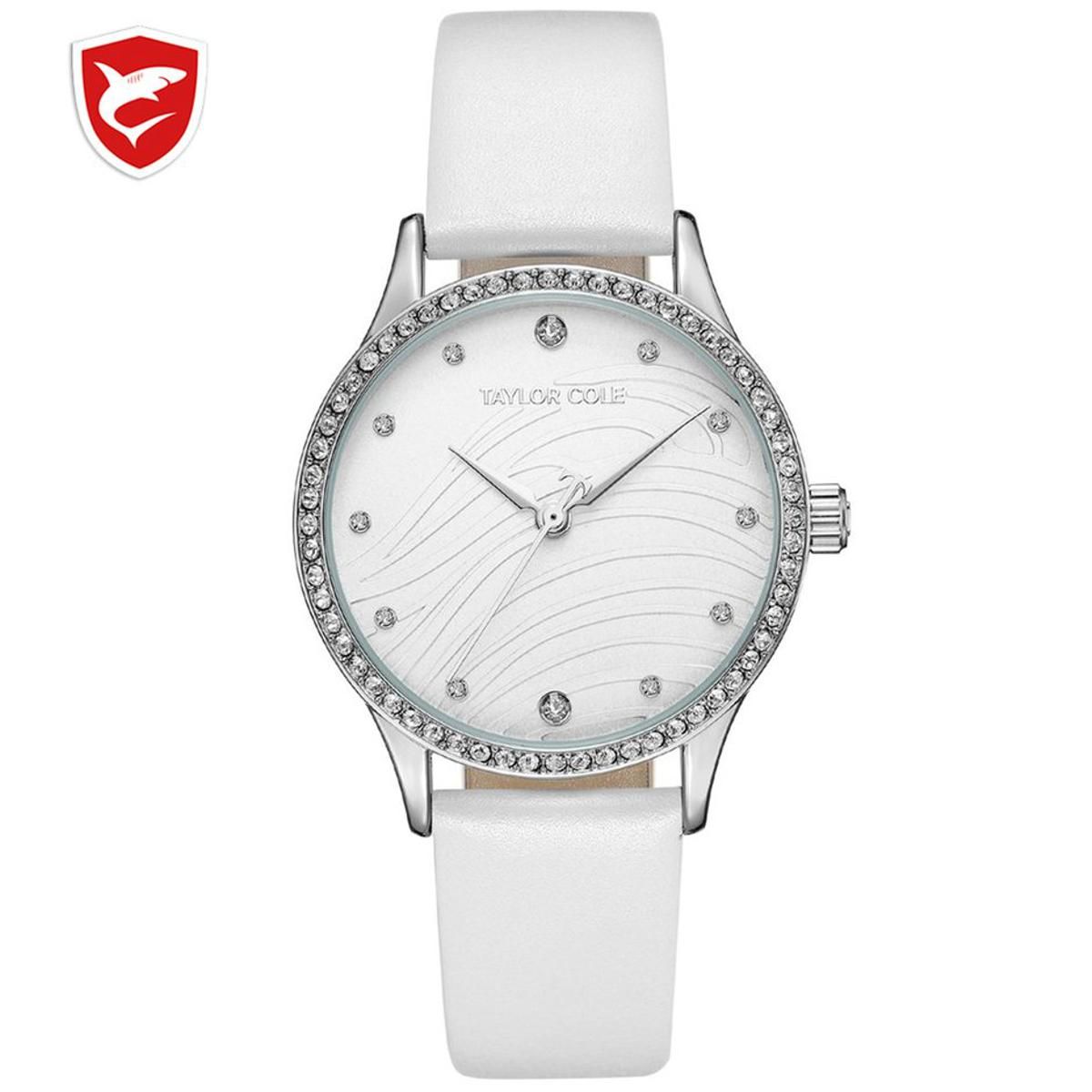 Diamond Ring Leather Belt Quartz Watch Simple Watch Waterproof Wrist Watch