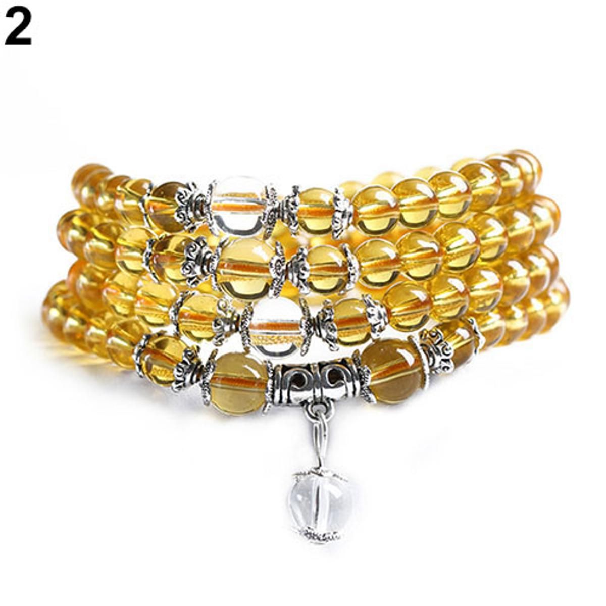 6mm Crystal Stone Buddhist Amethyst 108 Prayer Beads Mala Bracelet Necklace