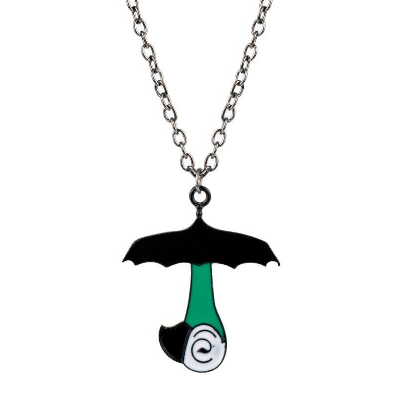 Movie Mary Poppins Jewelry Pendant Necklace Black Enamel Umbrella Prop Spoon Handbags Crystals Charm Women Girl Choker Gift