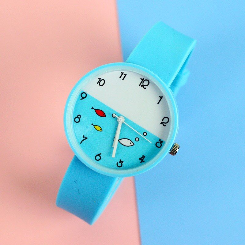 Cute Fish Pattern Girls Watches Kids Simple Casual Quartz Women Watch Ladies Fashion Wristwatches Best Gift