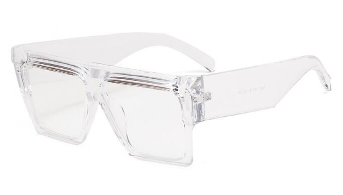 Clear as show in photoPeekaboo oversized square sunglasses thick frame 2019 black leopard blue pink transparent sun glasses for women rectangular