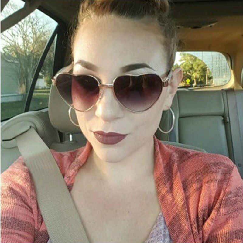 c8Brand Designer Fashion Rimless Ladies Heart Shaped SunglassesLOVE Clear Ocean Lenses Sun Glasses Oculos UV400