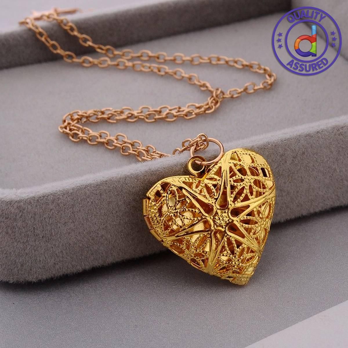 Necklace Pendant Heart Shape Silver Colour.