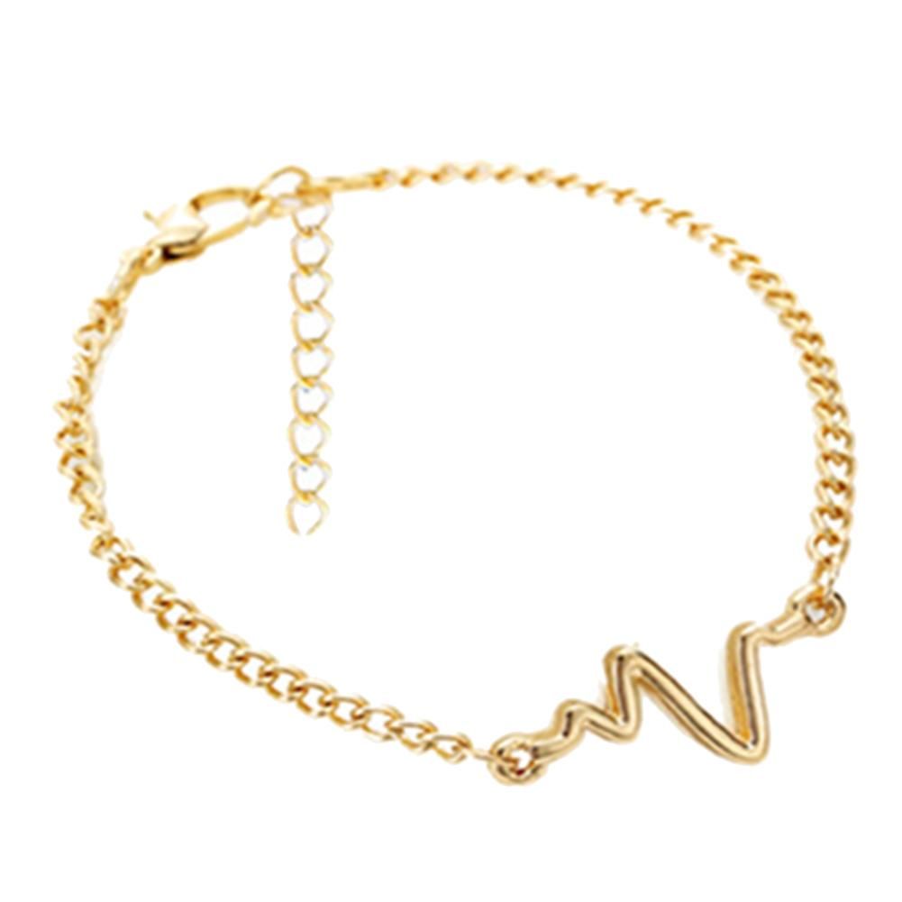 Unique Sound Wave Bangle Chain Bracelet Wristband Women Couple Jewelry