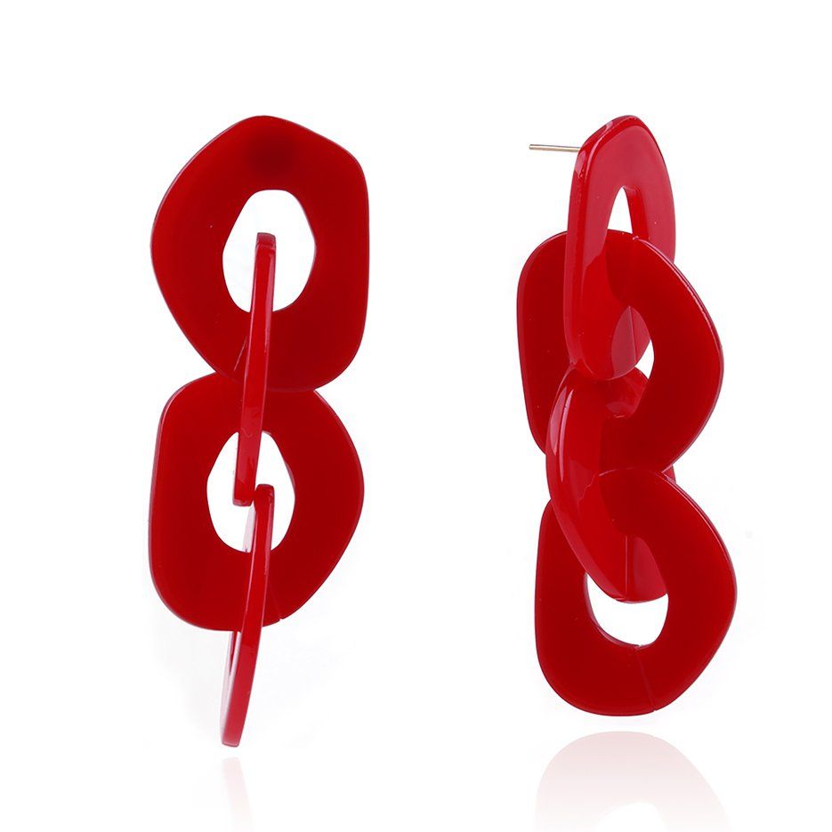 Fashion Resin Acrylic Geometric Earrings Alloy Dangle Earrings Women Fashion Fine Jewelry for Daily Wear