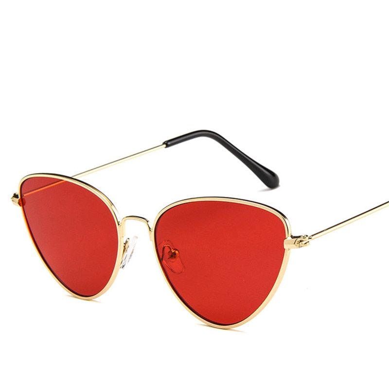 GoldRedLeonLion 2019 Vintage Metal Cateye Sunglasses Women Retro Classic Glasses Street Beat Shopping Mirror Oculos De Sol Gafas UV400
