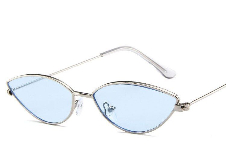 C2 Blue2019 Summer Women Cat Eye Sunglasses Metal Frame Cute Brand Designer Retro Small Frame Black Red Cateye Sun Glasses UV400