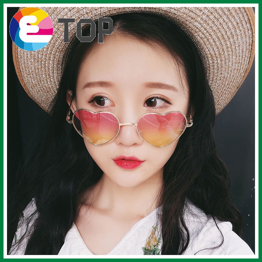 Retro Metal Love Sunglasses Fashion Peach Heart Ocean Sunglasses Trendy Sunglasses