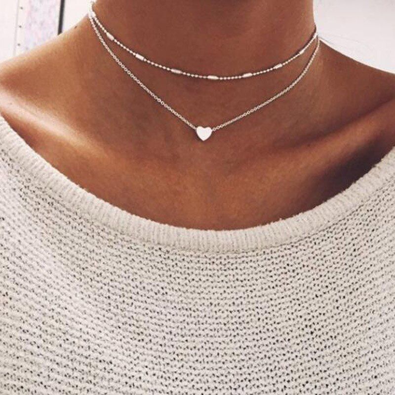 LETAPI Gold Color European and American accessories sequins multi layer long necklaces for Woman(null)