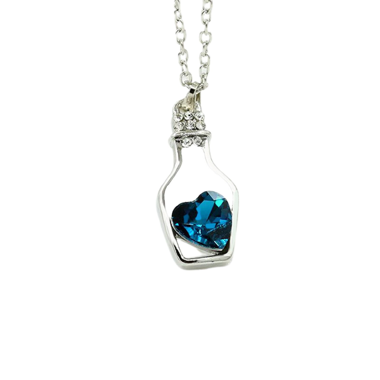 Pendant Chain Porle Heart-shaped Faux Crystal Bottle Choker Chain Link