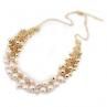 Women Fashion Multilayer Faux Pearl Choker Collar Bib Statement Chain Neckle
