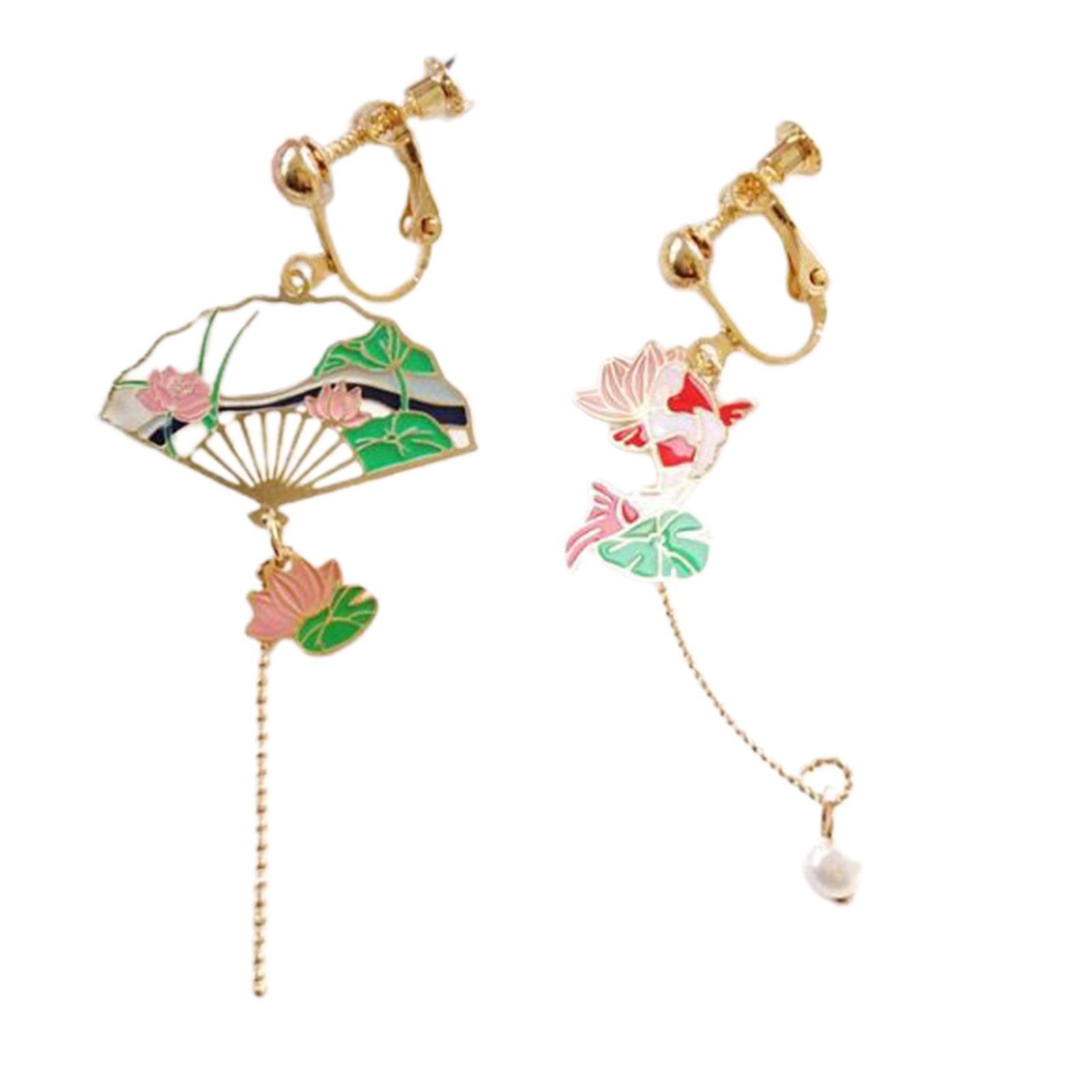 Hook Earrings Non-piercing Lady Vintage Asymmetric Earrings