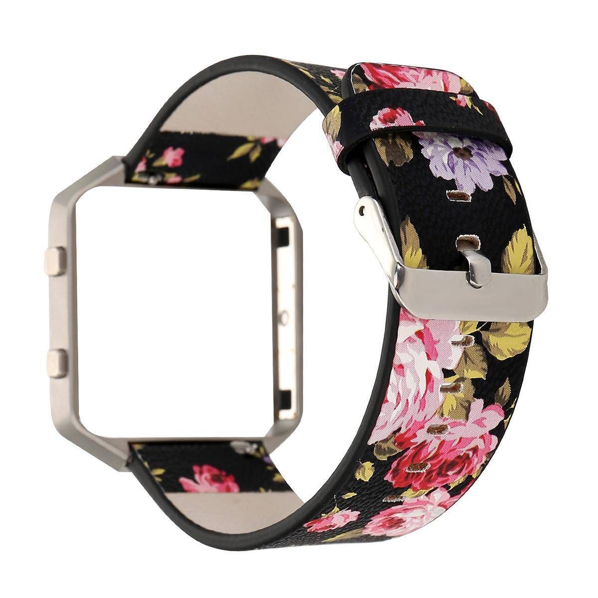 Kidston Floral PU Leather Strap Sport Band Loop + Frame for Fitbit Blaze Tracker