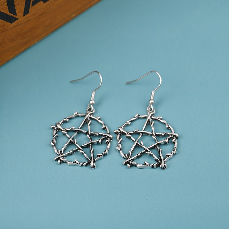 Goth Pentagram Drop Earrings For Women Star Earring Punk Gothic Accessories