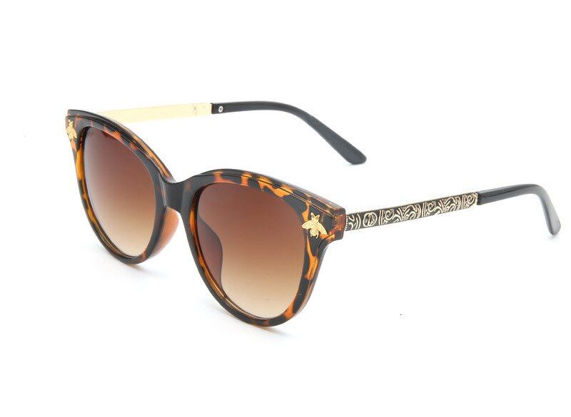 style1 leopardGIFANSEE oversized cat eye bee Sunglasses 2020 Women vintage Luxury brand Glasses Fashion lady shades oculos UV400