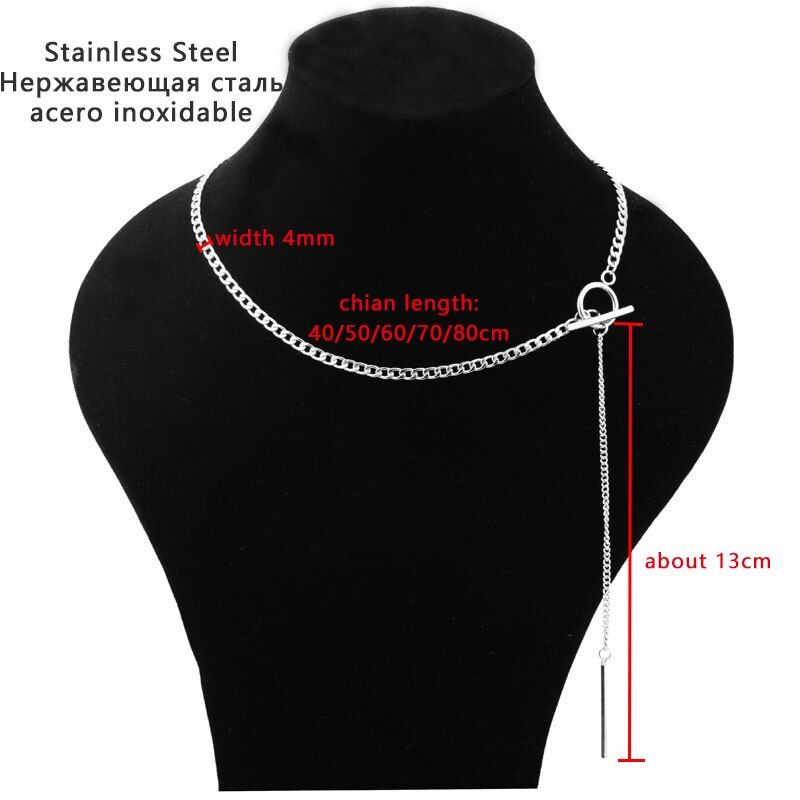 Women Men Stainless Steel Chains Necklace Korea Boys Girls Guys Punk Rock Personality Choker HipHop Street Rap Necklaces Unisex