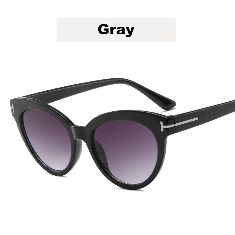 grayKOTTDO Fashion Vintage Cat's Eye Mens Sunglasses Brand Designer Classic Plastic Beach Take Pictures Sunglasses Women Uv400